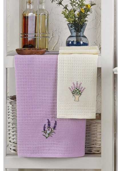 6 Parça Mutfak Kurulama Bezi 30 x 50 cm Lavender Flower