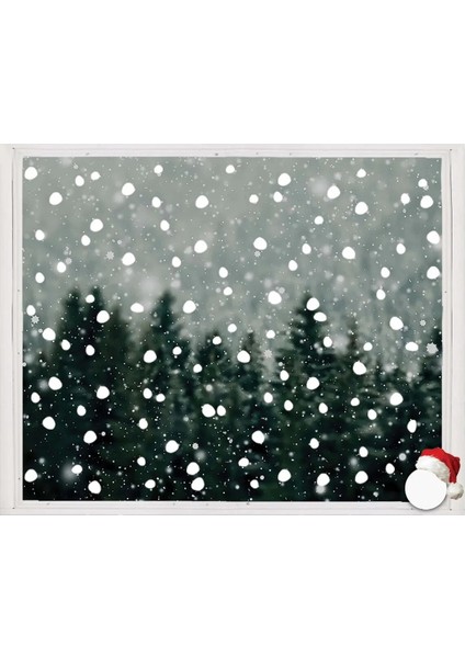 Yılbaşı 100 Adet Kar Tanesi Dekoratif Sticker Seti