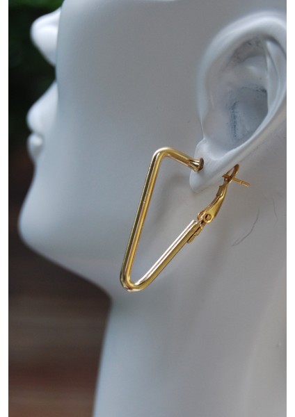 Küpe Ters Üçgen Klipsli 2mm Y3CM/G1.5CM