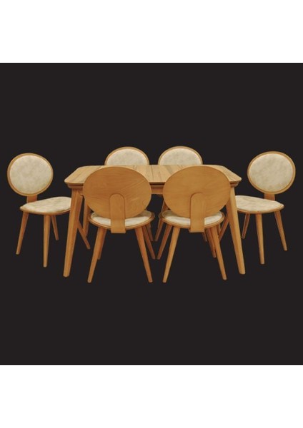 Masa-PAPEL Sandalye ST OVAL Sırt Takım Kayın kaplama RETRO Açılır Nature El Yapım