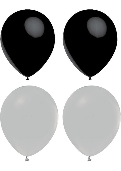 Siyah Gri Pastel Lateks Balon Helyum Uyumlu-80 Adet