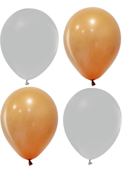 Gri Karamel Karışık Lateks Pastel BALON75 Adet + Balon Zinciri+Balon Pompası