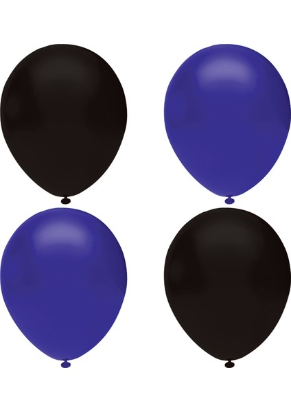 Siyah - Lacivert Pastel Lateks Balon -100 Adet Balon Zinciri ve Pompası Hediye