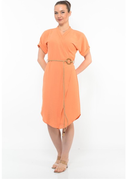 Kadın Kemer Detaylı Aerobin Elbise Orange modelleri