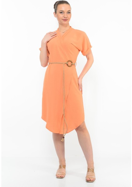 Kadın Kemer Detaylı Aerobin Elbise Orange fırsatları