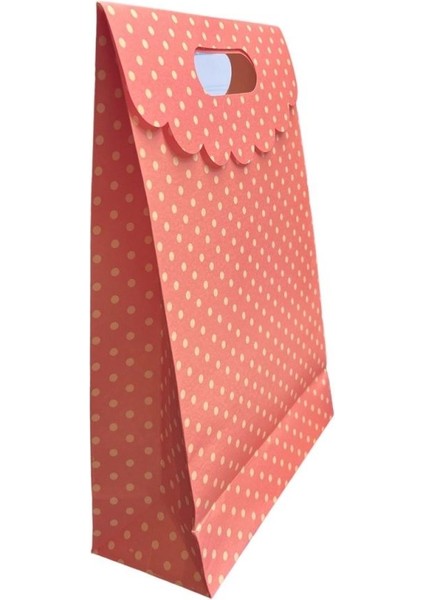 El Geçme Hediye Zarfı Pembe Puanlı 28X23X8.5 cm 12'li