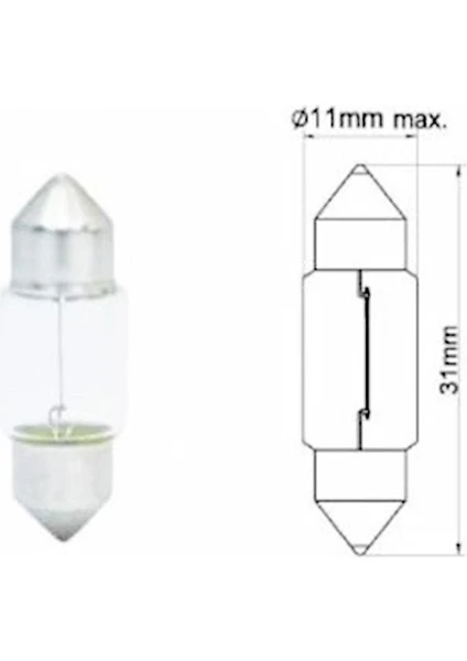 Ce 17315 12V 10W Japon Tip Sofit Ampul