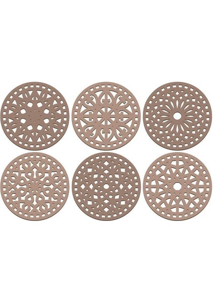 6 Lı Ahşap Yuvarlak Supla Bardak Altlığı 10 cm