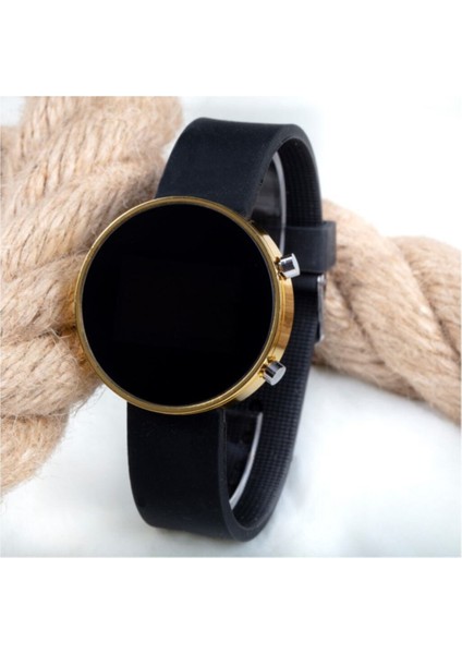 Dijital LED Watch Sarı Yuvarlak Kasa Siyah Silikon Kordon Unisex Kol Saat ST-303561 indirimleri