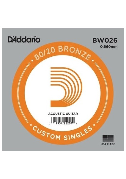 BW026 Bronze Single 0.26 - Akustik Gitar Tek Tel