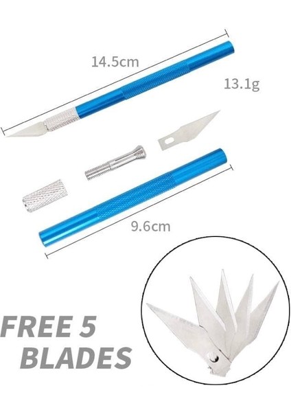 3 Adet Kretuar Bıçağı, Paslanmaz Çelik Hassas Kesim Bıçağı + 5 Ad.yedek Bıçak modelleri