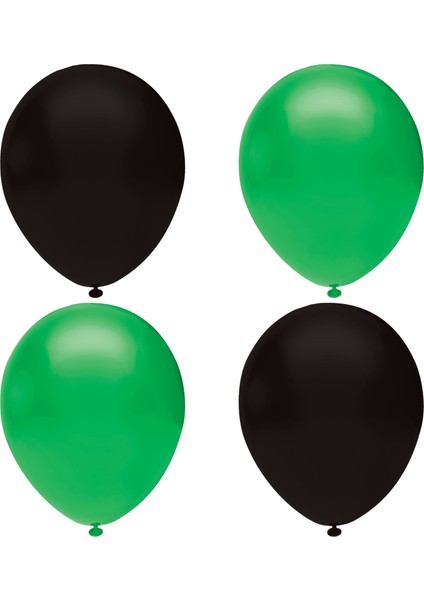 Siyah Koyu Yeşil Pastel Balon Helyum Uyumlu-25 Adet