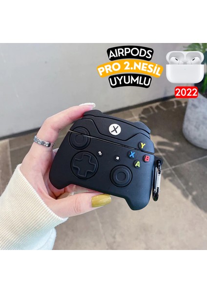 Airpods Pro 2. Nesil Uyumlu Xbox Oyun Konsolu Figürlü Kopçalı Silikon Kulaklık Kılıfı