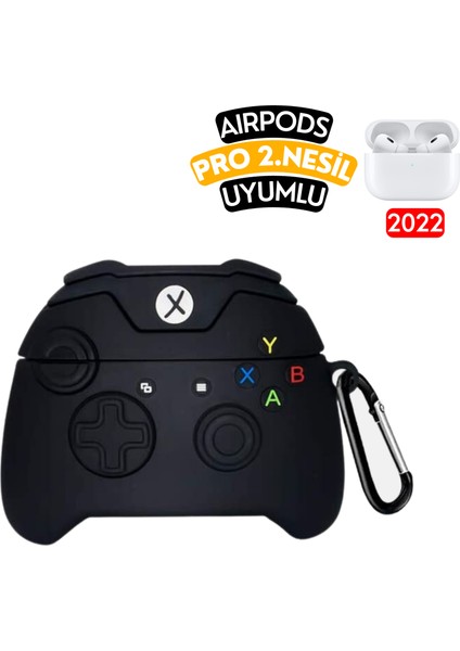 Airpods Pro 2. Nesil Uyumlu Xbox Oyun Konsolu Figürlü Kopçalı Silikon Kulaklık Kılıfı