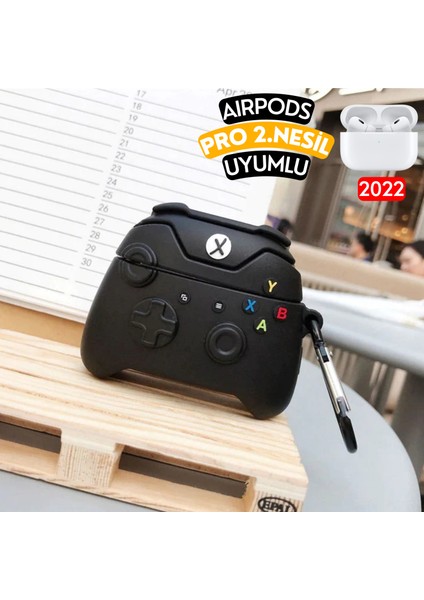 Airpods Pro 2. Nesil Uyumlu Xbox Oyun Konsolu Figürlü Kopçalı Silikon Kulaklık Kılıfı