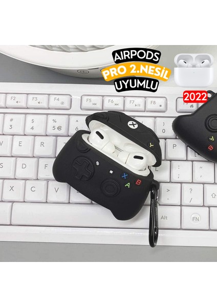 Airpods Pro 2. Nesil Uyumlu Xbox Oyun Konsolu Figürlü Kopçalı Silikon Kulaklık Kılıfı