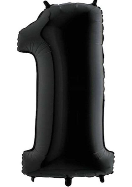 Rakam Folyo Balon 1 Rakamı Siyah 100 cm 40 Inc