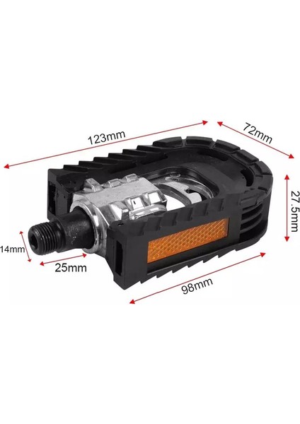 Reflektörlü Alüminyum Katlanır Bisiklet Pedalı