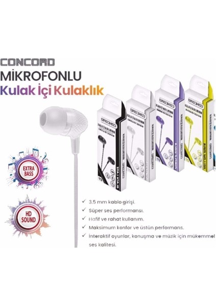 E1 Mikrofonlu Kulakiçi Kulaklık