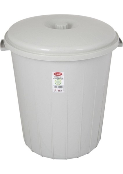 Kapaklı Yuvarlak Plastik Büyük Boy Çöp Kovası Su Et Kovası 50 Lt.