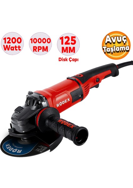 RDX1120 Avuç Taşlama Elektrikli 125 mm 1200 W