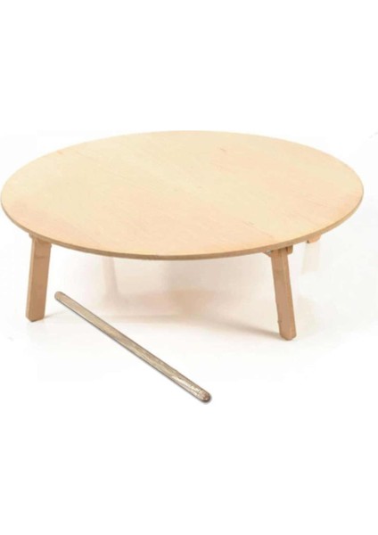 Oklava Hediyeli Ø70cm Katlanır Yufka Açma Tahtası Mdf Ahşap Sofra Kaydırmaz Yüzeyle Tam Profesyonel