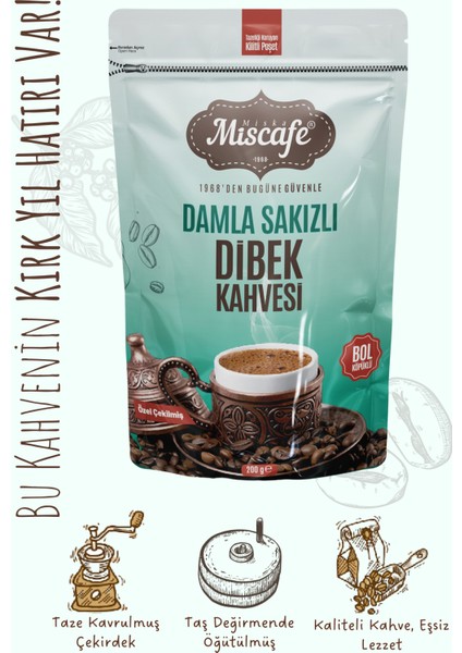 Damla Sakızlı Dibek Kahvesi, Taş Değirmende Öğütülmüş, %100 Arabica 200 gr fiyatları