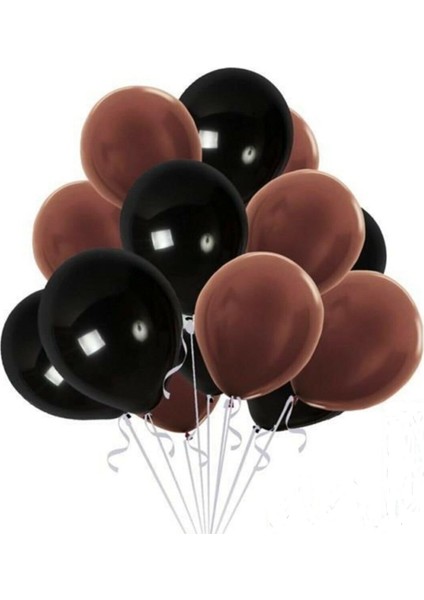 Kahverengi Siyah Pastel Lateks Balon Helyum Uyumlu-15 Adet