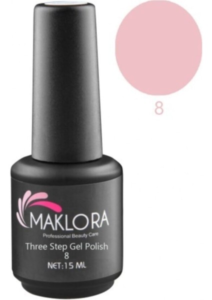 Three Step Gel Polish Kalıcı Oje 15 ml | 8 Peach Pink