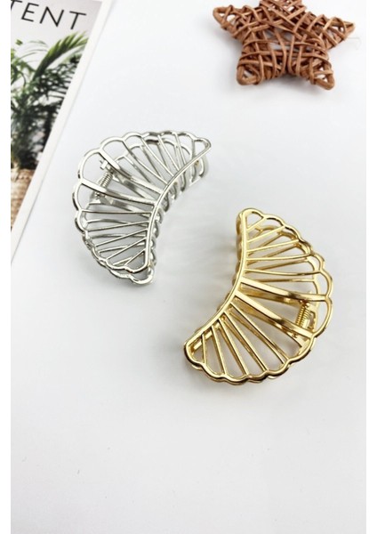 Büyük Boy Istiridye Metal Gold ve Gümüş Ikili Mandal Toka fiyatları
