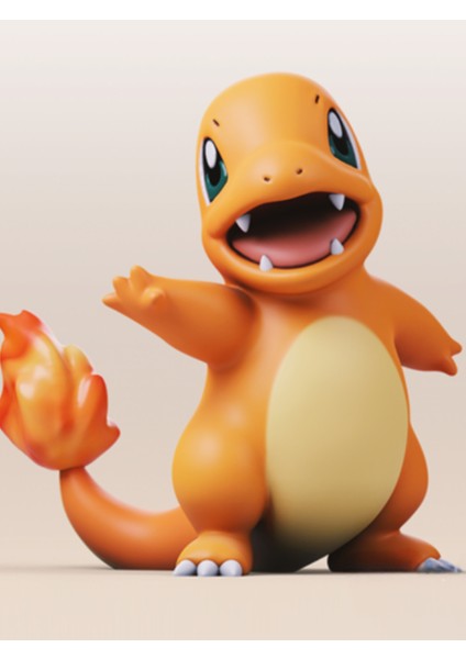 Pokemon Charmander Figürü 20X16X20CM Dekorasyon-Hediyelik Ürün-Dekoratif Raf Ürünü-Hobi-Figür