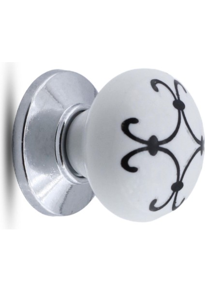 Mobilya Çekmece Dolap Kapak Kulpu Kulbu Beyaz Krom Renk Polimer Kulp