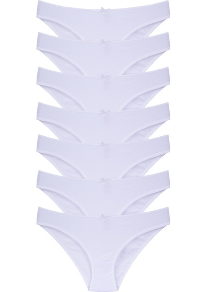 Kadın Çok Renkli Likralı Esnek Yumuşak Dokulu 7'li Slip Külot