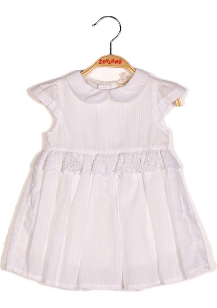 Kız Bebek Beyaz Bebe Yaka Elbise fırsatları