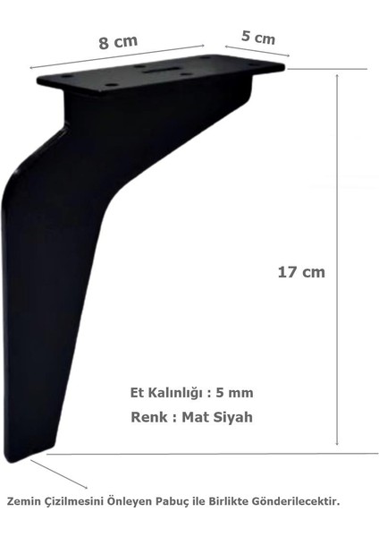Kartal Ayak Metal 17 cm Mat Siyah Mobilya Koltuk Ayağı fiyatları
