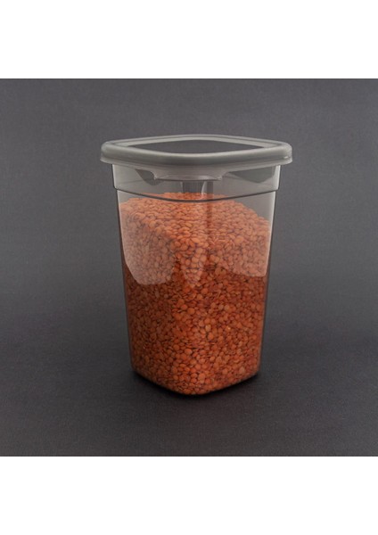 2li Saklama Kabı Şık Yeni Nesil Saklama Kabı Seti 2 X 1,1 Lt Dikdörtgen Antrasit