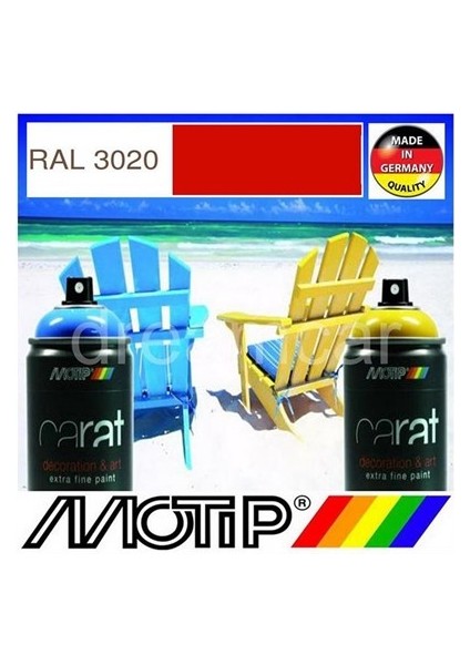 Carat Ral 3020 Trafik Kırmızı Parlak Akrilik Boya 400 Ml.