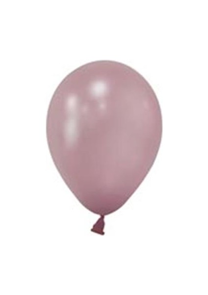 Yuvarlak Metalik Balon Gül Kurusu 5"inc 12 cm 10'lu