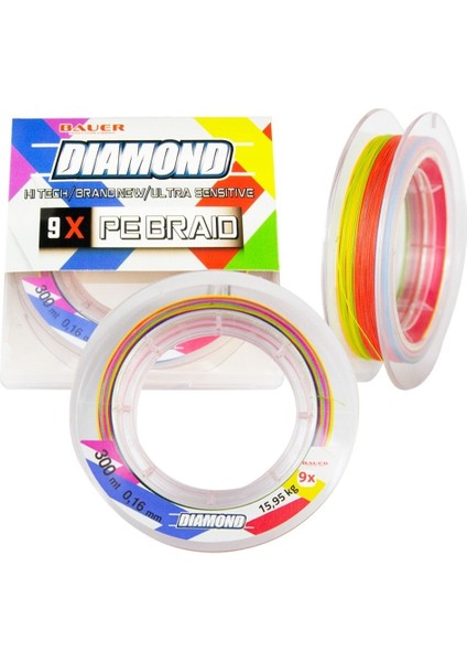 Diamond Multicolor 9x 300MT 0,20 mm  Ip Misina Yüksek Drag 0,20