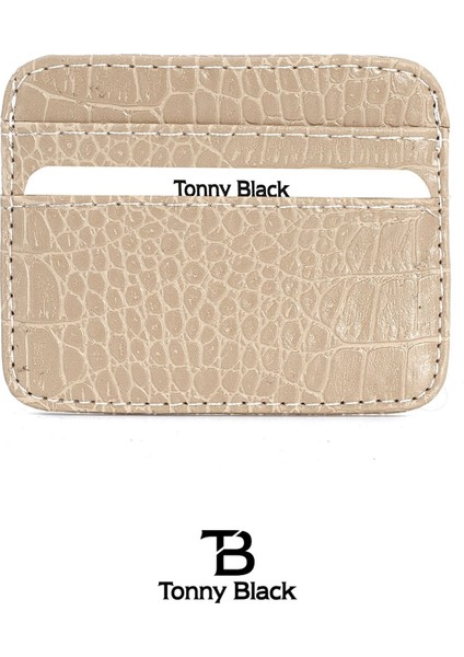 Tonny Black Orijinal Kadın Süper Slim Para Bölmeli Croco Ince Mini Cüzdanı Minimal Kroko Çok Gözlü Model Kredi Kartı & Kartvizitlik Cüzdan Kartlık 014