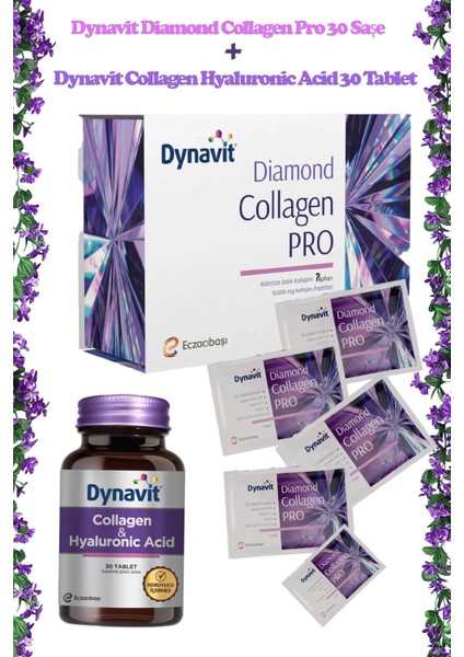 Diamond Collagen Pro 30 Saşe + Dynavit Collagen Hyaluronic Acid 30 Tablet