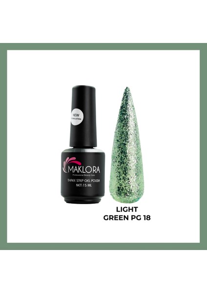 Three Step Gel Polish Kalıcı Oje 15 ml | PG18 Platinum Gel Light Green