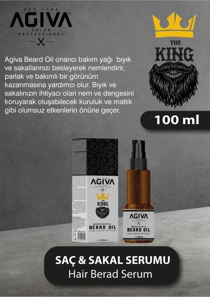 Agiva dolgunlaştırıcı Canlandırıcı Saç Sakal Serumu 100 ml The King