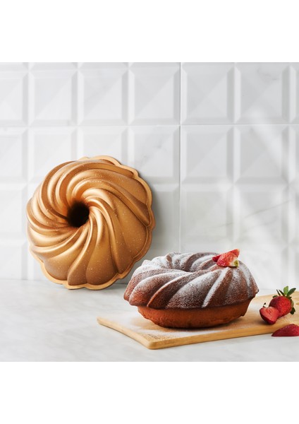Cake Pro Pare Döküm Kek Kalıbı Gold 24 Cm
