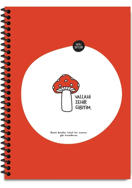 Hisli Şeyler 18.5X25 Kareli Defter - Vallahi Zehir Gibiyim