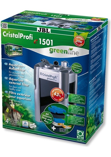 E1501 Cristal Profi Greenline Dış Filtre 1400 Litre / Saat