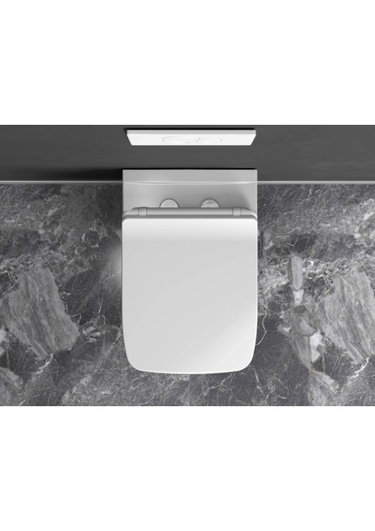 Petra Asma Klozet Rımless Delikli Beyaz + Dura Petra Yavaş Kapanan Klozet Kapağı Beyaz fırsatları