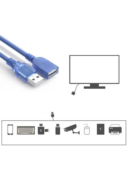 USB 2.0 Uzatma Kablosu Dişi Erkek Uzatıcı USB Uzatma Kablo - 30CM