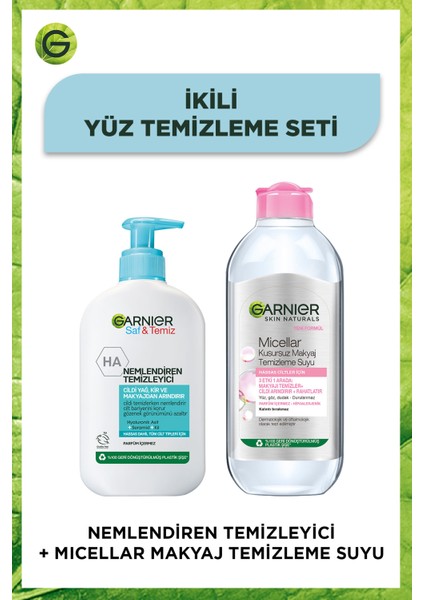 Saf & Temiz Nemlendiren Temizleyici + Micellar Kusursuz Makyaj Temizleme Suyu Seti