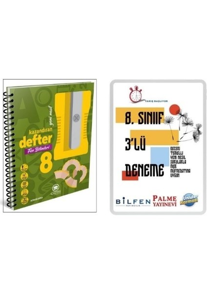 Çanta Yayınları Fen Bilimleri Kazandıran Defter + 8 Sınıf LGS 3Lü  Yeni Nesil Deneme Bilfen - Palme Yayınevi - ÜnLü ler Karması